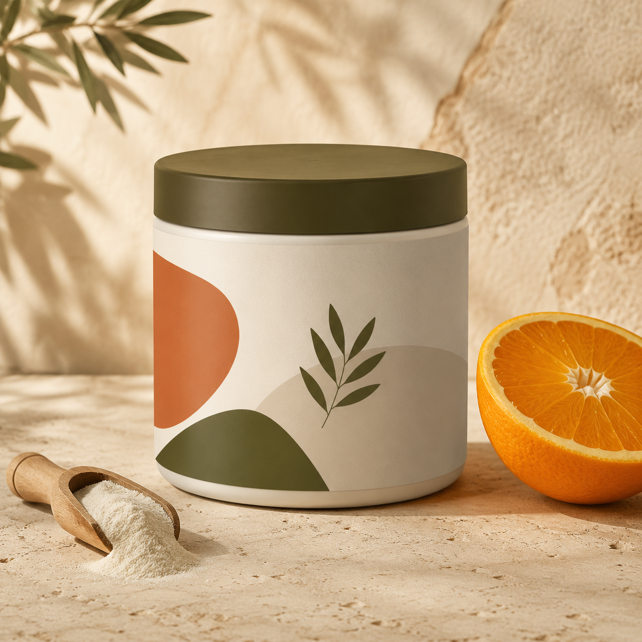 Envase ilustrado de Colágeno con Vitamina C