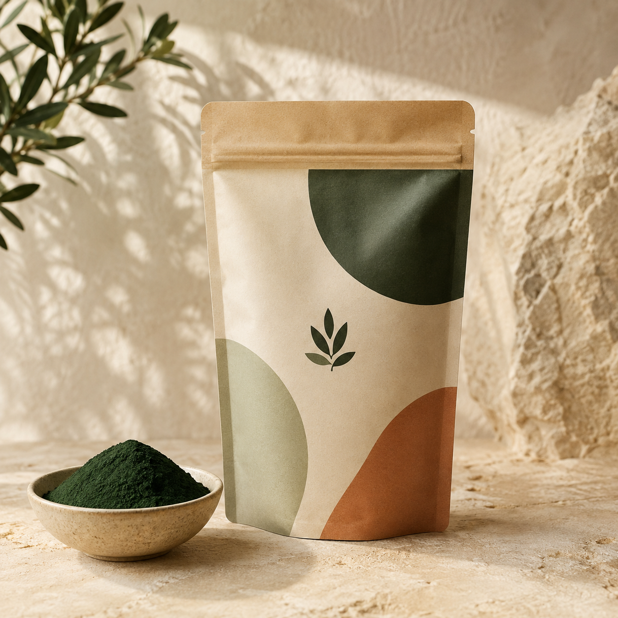 Envase ilustrado de Espirulina Bio